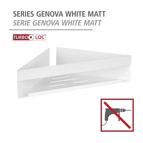 Matt valge turbo-loc roostevabast terasest vannitoa riiul (ilma puurimiseta) Genova - Wenko-image-4