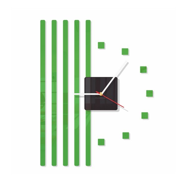 Hodiny z plexiskla Points Light Green