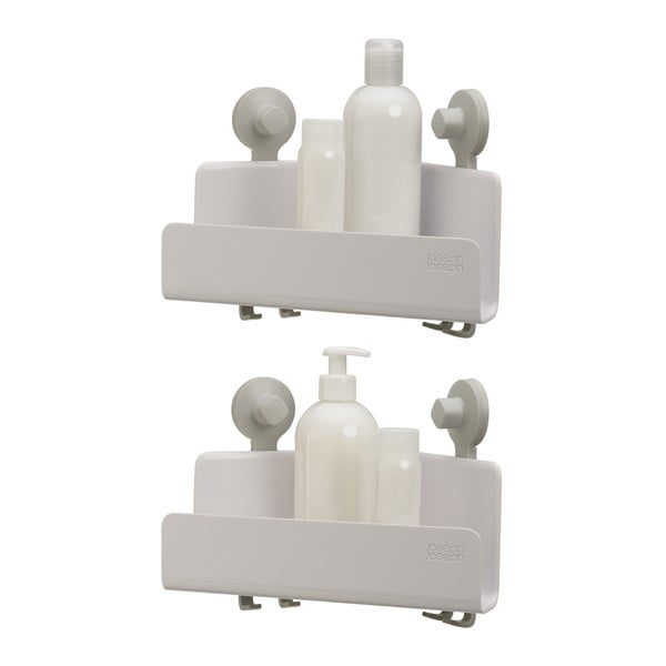 Valged isekandvad plastikust vannitoa riiulid 2-st komplektis EasyStore - Joseph Joseph