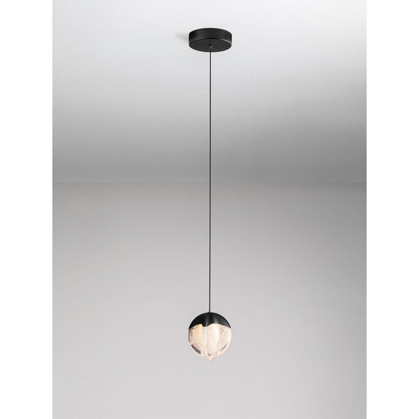 Mattmust alumiiniumist hämardatav LED-rippvalgusti klaasist varjuga, ø 12 cm Alicia - Nova Luce-image-4