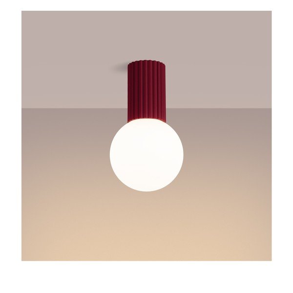 Burgundiapunane laevalgusti klaasist varjuga ø 12 cm Orbital - Sollux-image-2