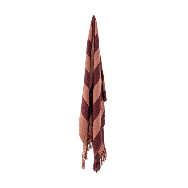 Burgundiapunane taaskasutatud puuvillast tekk 130x160 cm Frello - Bloomingville-image-2