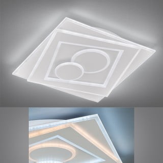 Valge metallist dimmerdatav LED laevalgusti koos puldiga 50x50 cm Ratio - Fischer & Honsel