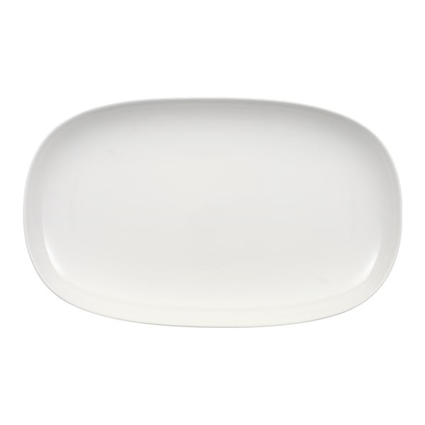 Bílý servírovací porcelánový talíř Villeroy & Boch Urban Nature, 42 x 25.5 cm