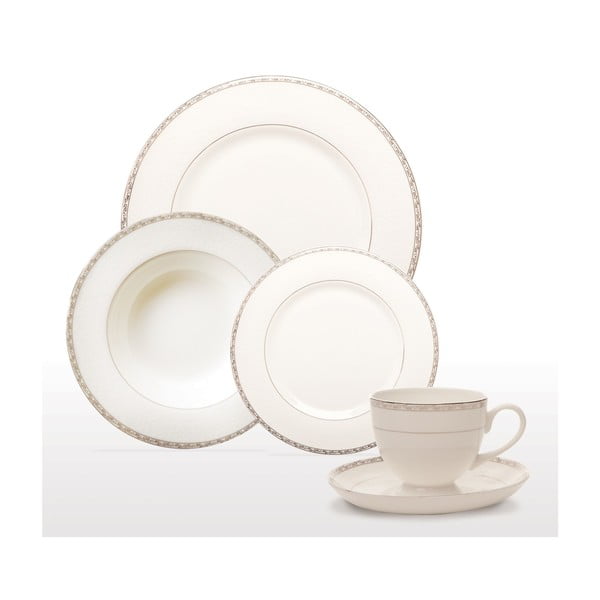 20dílná sada nádobí z kostního porcelánu Sabichi Platinum