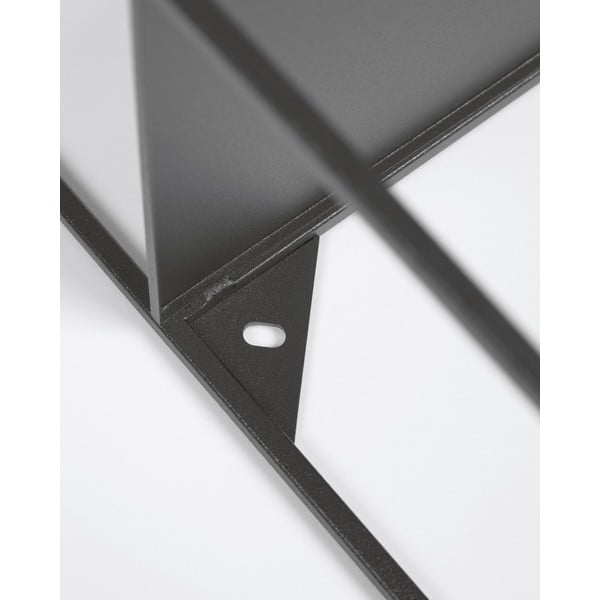 Must metallist seinale paigaldatav raamaturiiul , 80 x 80 cm Neth - Kave Home-image-1