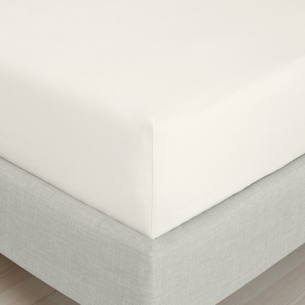 Kreem perkal-puuvillane voodilina 90x190 cm Cotton Percale - Bianca-image-3