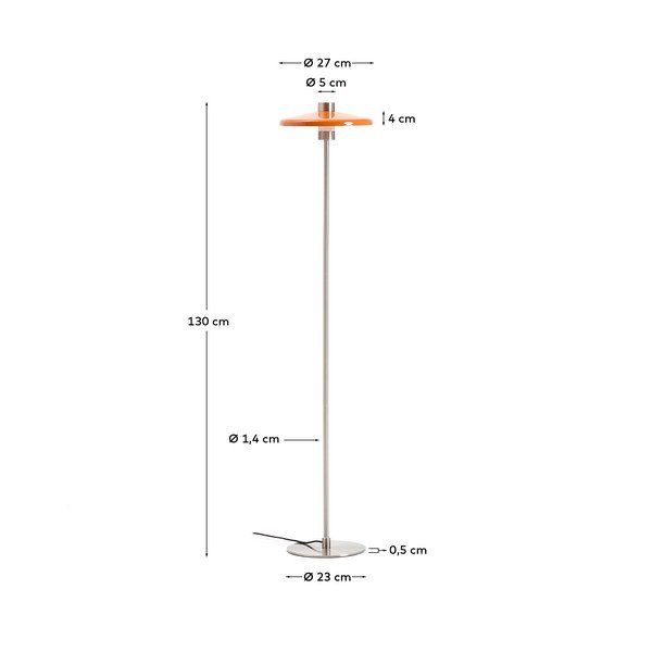 Oranž põrandalamp metallist varjuga (kõrgus 130 cm) Nuvira - Kave Home-image-4
