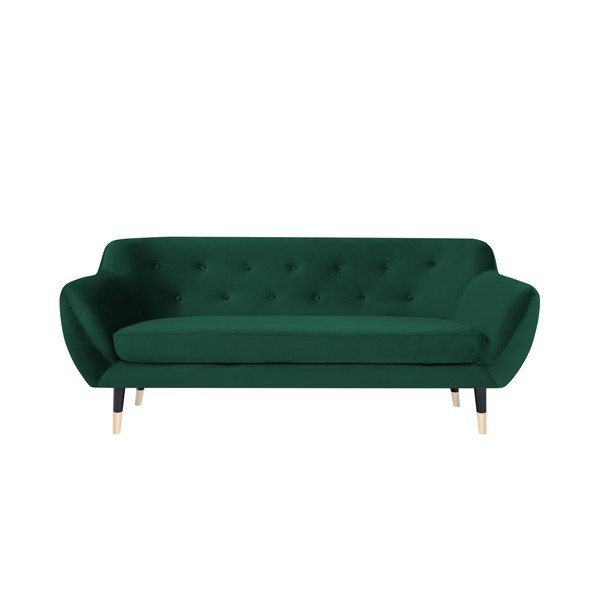 Zelená pohovka s černými nohami Mazzini Sofas Amelie, 188 cm