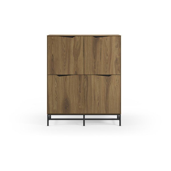 Must/naturaalse tammega kapp 98x120x40 cm Aiden - Marckeric-image-1