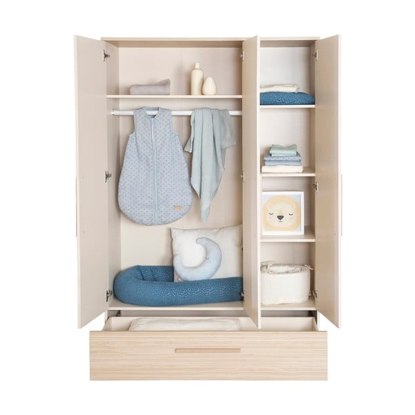 Kreem tammespoonist laste riidekapp 118x190x52 cm Sidney - Roba-image-4