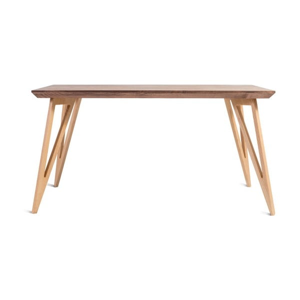 Jídelní stůl z masivního jasanového dřeva Charlie Pommier Triangle, 180 x 80 cm