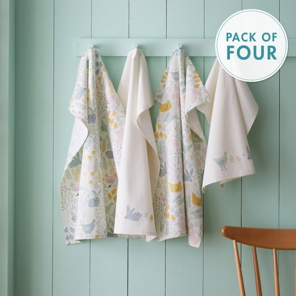 Puuvillased rätikud 4 tk komplektis 50x70 cm Cottage Friends - Catherine Lansfield-image-4