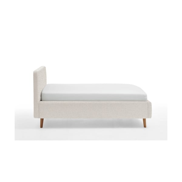 Valge polsterdatud kaheinimesevoodi koos voodipõhjaga 140x200 cm koos panipaigaga Mattis - Meise Möbel-image-4