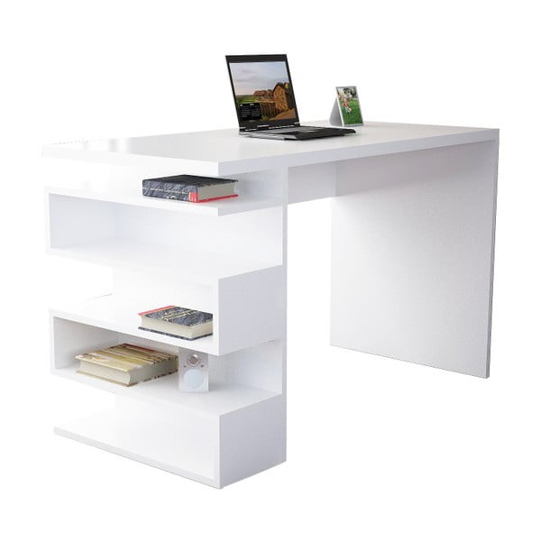 Bílý pracovní stůl Gardo Snake