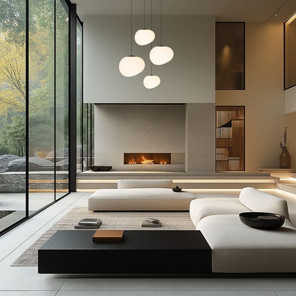 Must-valge rippvalgusti ø 30 cm Stones - Candellux Lighting-image-3