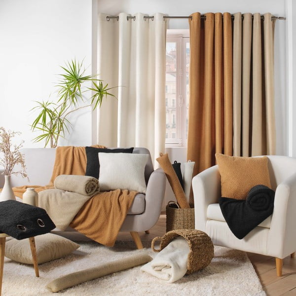 Beež fliisist pleed 180x220 cm Curly Wooly - douceur d'intérieur-image-4