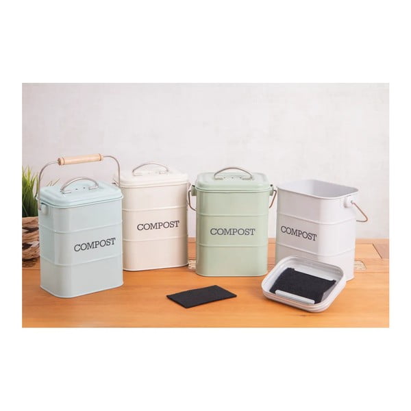 Valge konteiner kompostitavate jäätmete jaoks 3 l Living Nostalgia - Kitchen Craft-image-1