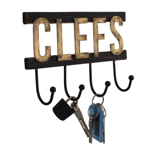 Seinale paigaldatud puidust võtmehoidja - Antic Line-image-1