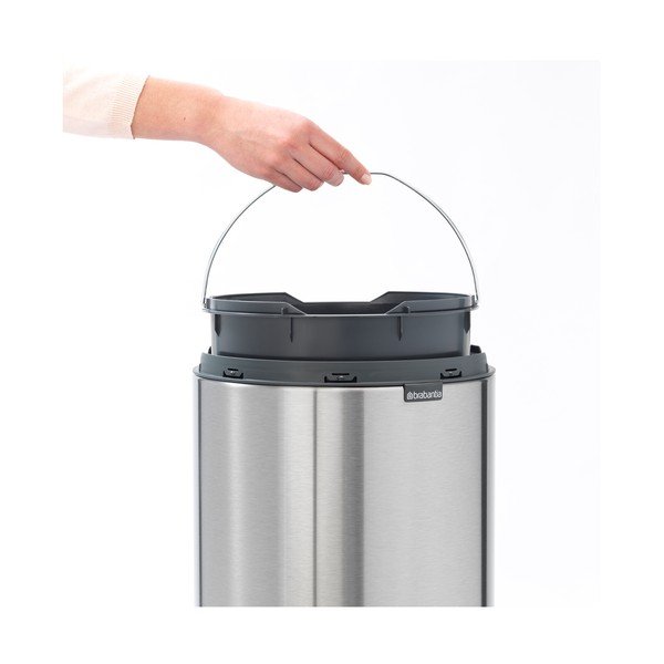 Matt hõbedane puutetundlik terasest prügikast 30 l Touch Bin - Brabantia-image-4