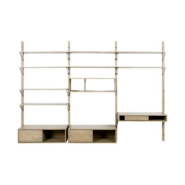 Policový díl z dubového dřeva k nástěnné sestavě WOOOD Gyan-image-2