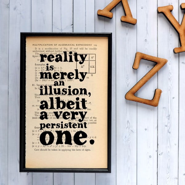 Plakát v dřevěném rámu Einstein Reality
