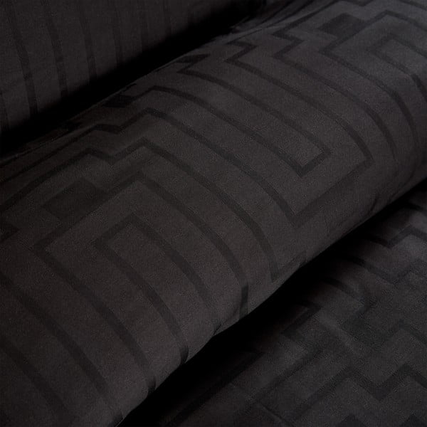 Must puuvillasatiinist kahekohaline voodilina 200x200 cm - Bianca-image-3