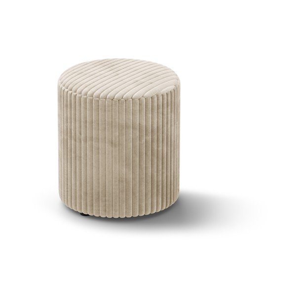 Beež velvetist ottoman Dia - Micadoni