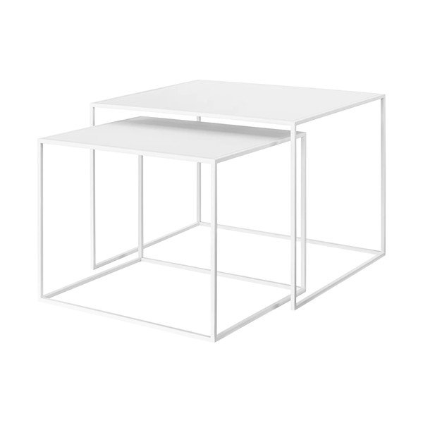 Valged metallist diivanilauad komplektis 2 tk 50x60 cm Fera - Blomus
