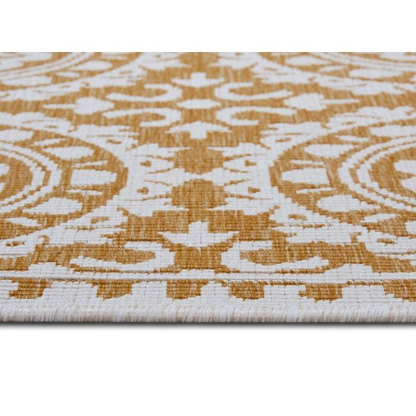 Ookerkollane-valge õuevaip 80x250 cm Jardin - NORTHRUGS-image-4