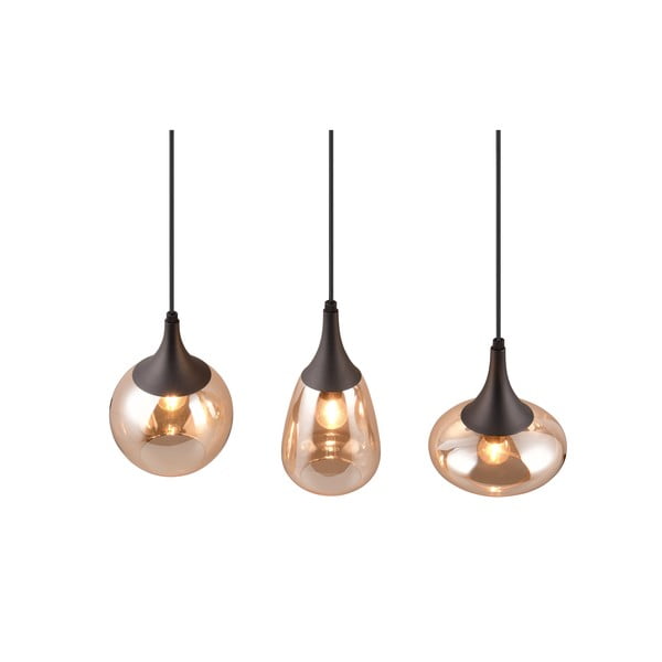 Must-oranž rippvalgusti klaasist varjuga Lumina - Trio-image-1