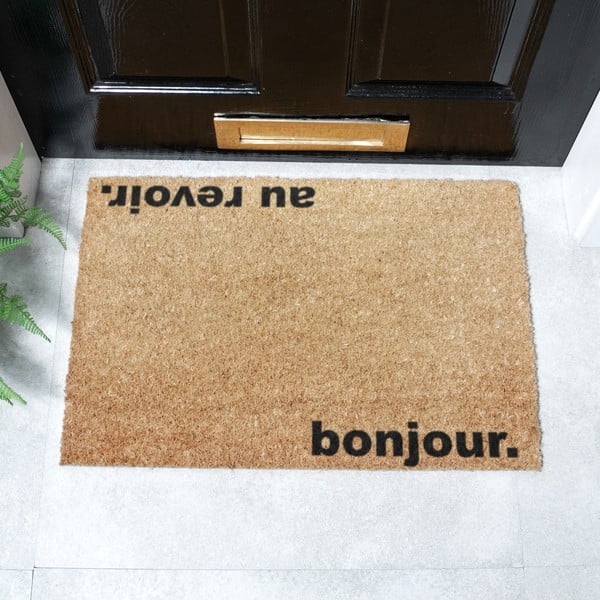 Kookoskiududest matt 40x60cm Bonjour, Au Revoir - Artsy Doormats-image-2