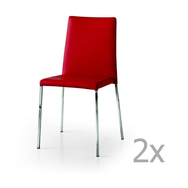 Sada 2 červených jídelních židlí Castagnetti Laer