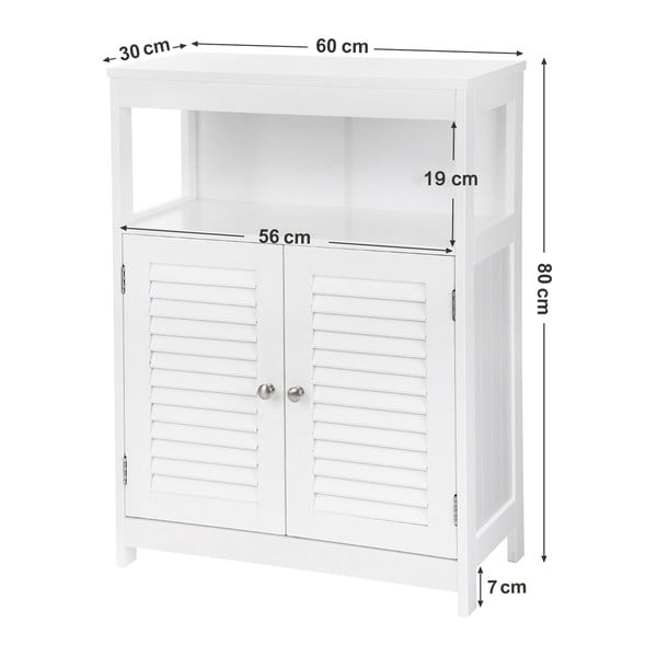 Valge riiuli ja uksega kapp , kõrgus 80 cm - Songmics-image-4