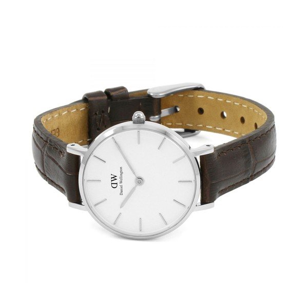 Dámské hodinky s koženým řemínkem a bílým ciferníkem s detaily stříbrné barvy Daniel Wellington Petite York, ⌀ 28 mm-image-2