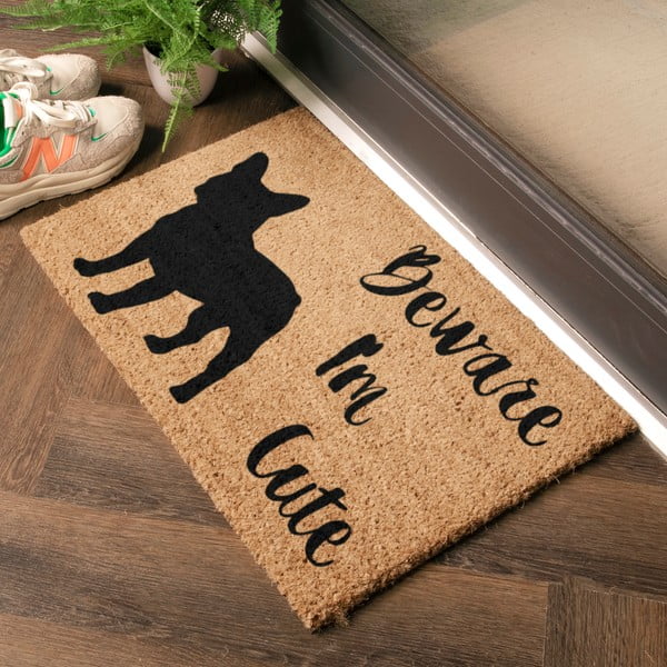 Kookoskiududest matt 40x60cm Beware I'm Cute French Bulldog - Artsy Doormats-image-1
