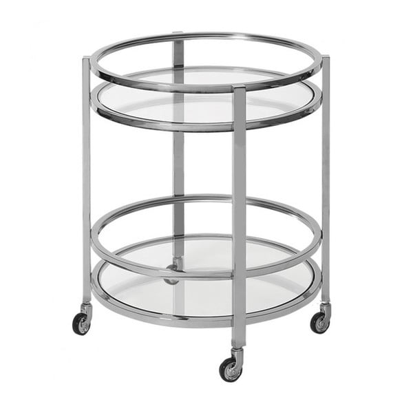 Pojízdný stolek ve stříbrné barvě Artelore Meyer