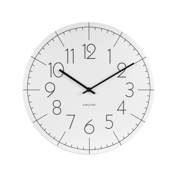 Bílé hodiny Present Time Blade Numbers