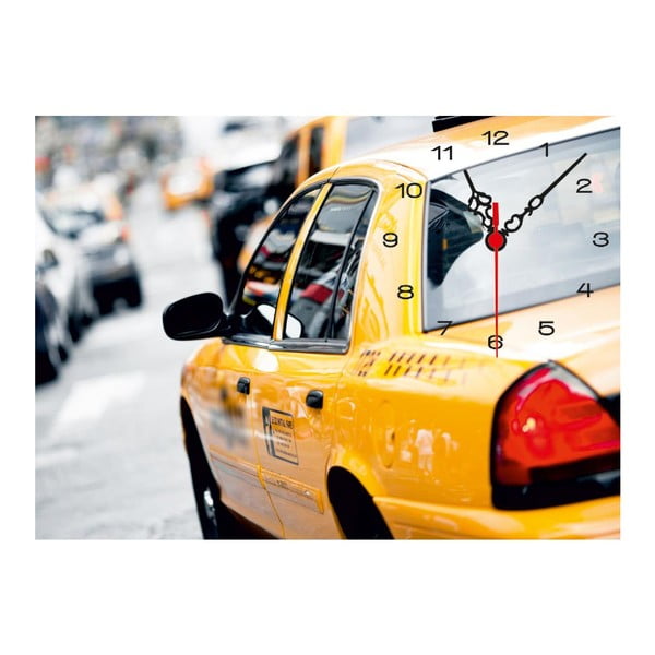 Obrazové nástěnné hodiny Taxi, 60 x 60 cm