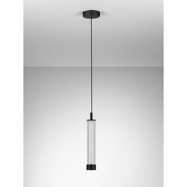 Mattmust alumiiniumist hämardatav LED-rippvalgusti klaasist varjuga, läbimõõduga 6,5 cm Glovia - Nova Luce-image-4