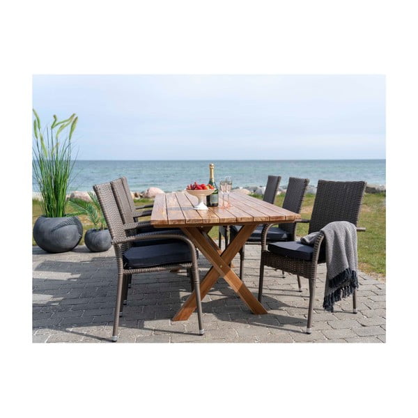 Taaskasutatavast teakpuust söögilaud väljas, pikkus 200 cm. Murcia - House Nordic-image-4