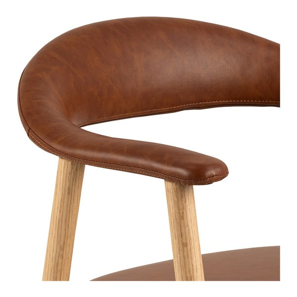 Konjakipruunid-puiduvärvi kunstnahast söögitoolid 2tk komplektis Addi - Actona-image-4