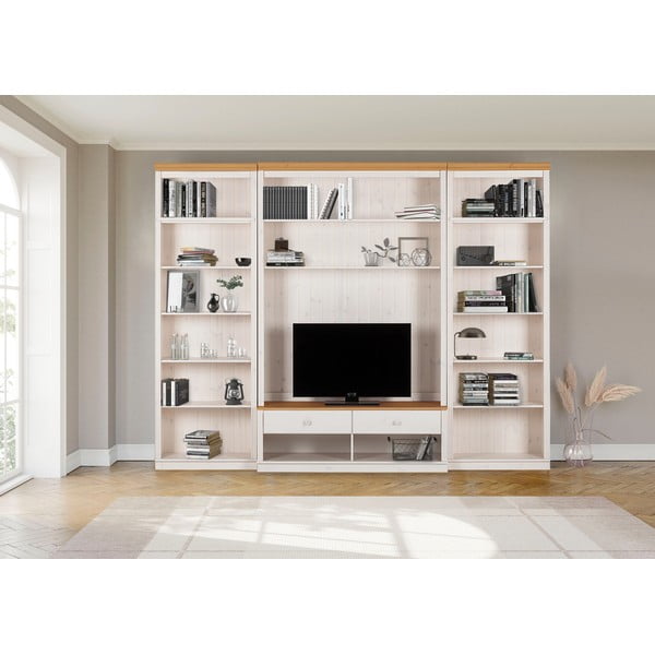 Valge männi täispuidust TV-komplekt 288x223x34 cm Anita – Støraa-image-1