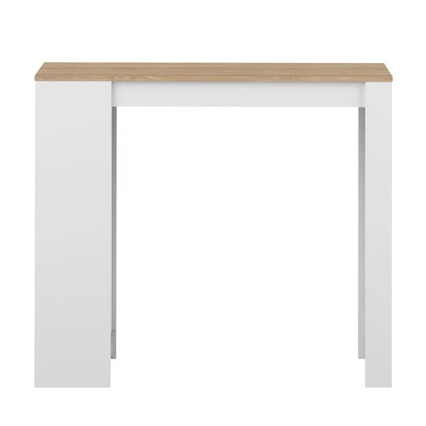 Valge baarilaud tammeplaadiga 115x50 cm Aravis - TemaHome-image-2