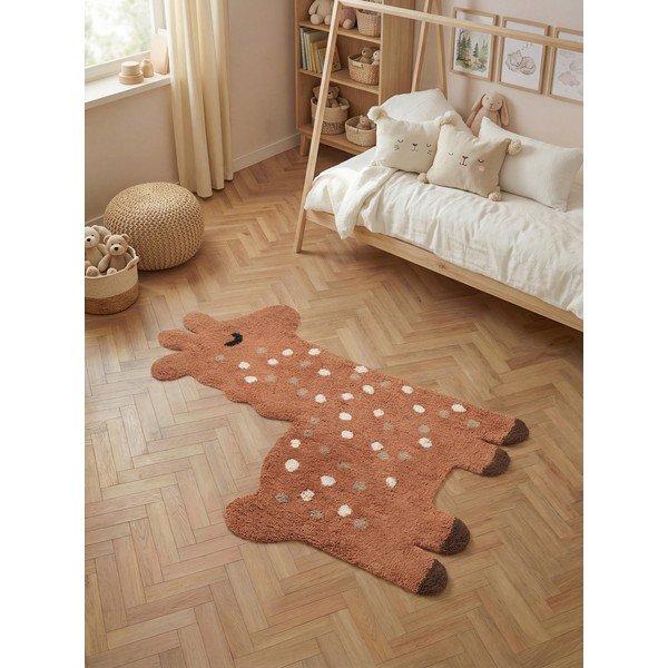 Pruun pestav/käsitsi kootud puuvillane lastevaip 89x120 cm Snuggle Gino - Hanse Home-image-1