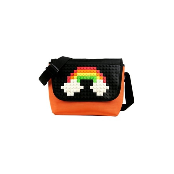 Pixelová taška messenger, orange/black