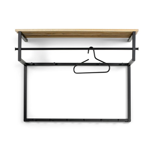 Must-puiduvärvi metallist seinanagi koos riiuliga Rizzoli - Spinder Design-image-2