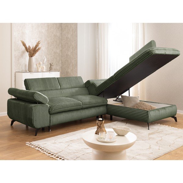 Roheline velvetist nurgadiivan (parempoolne/L-kujuline) Marbeya - Ropez-image-4