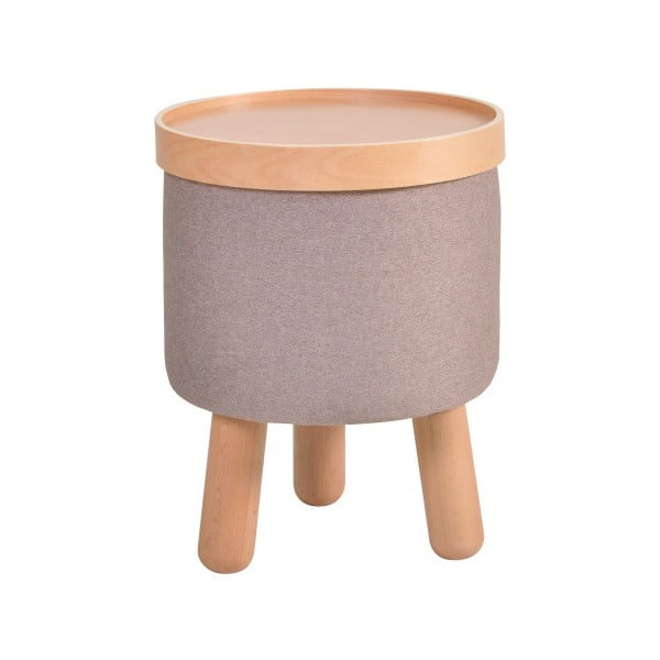 Hnědá stolička s detaily z bukového dřeva a odnímatelnou deskou Garageeight Molde, ⌀ 35 cm
