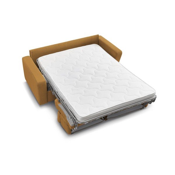 Sinepivärvi velvetist diivanvoodi 195 cm Monaco - Bobochic Paris-image-4